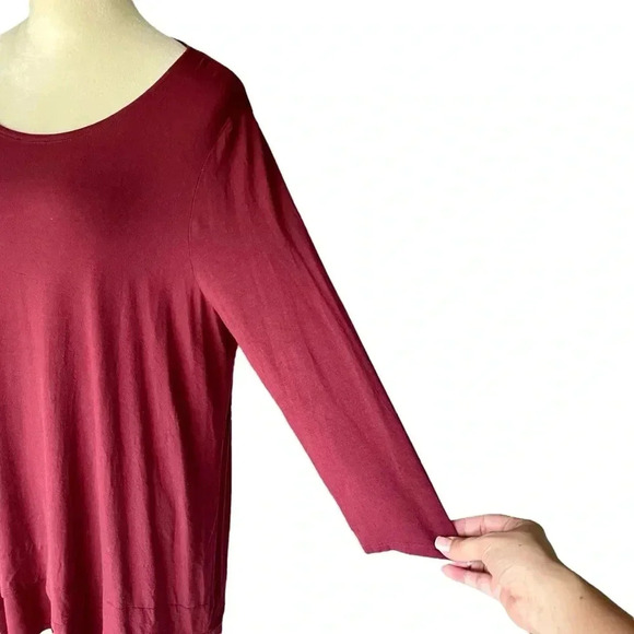 Eileen Fisher Asymmetrical Viscose Spandex Tiered Jersey Tunic Top Women Sz XL - Picture 5 of 8